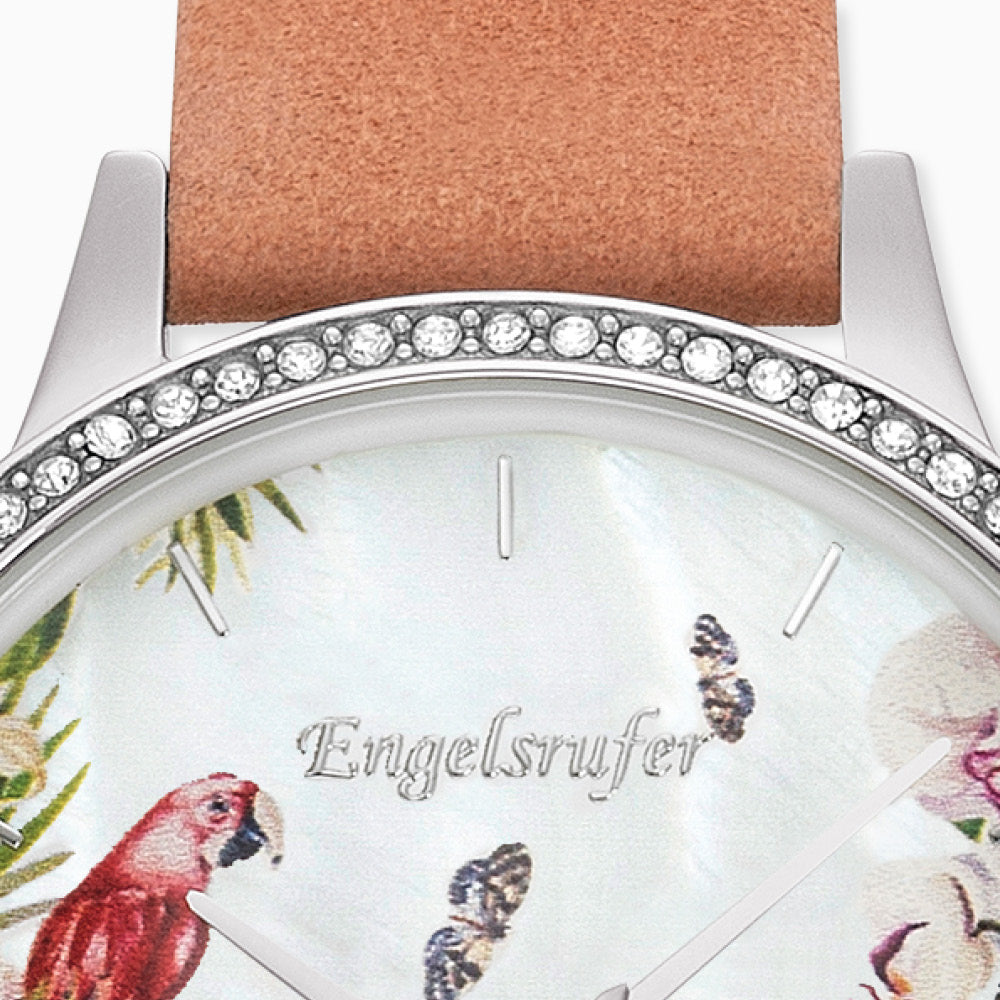 Engelsrufer Paradise set ceas damă sidef coral + mesh