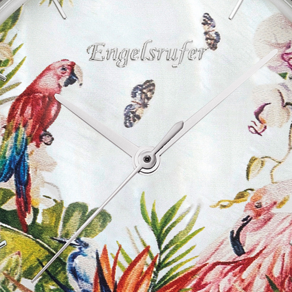 Engelsrufer Paradise set ceas damă sidef coral + mesh