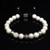 DualStax Howlite Argint brățară howlit alb 8mm