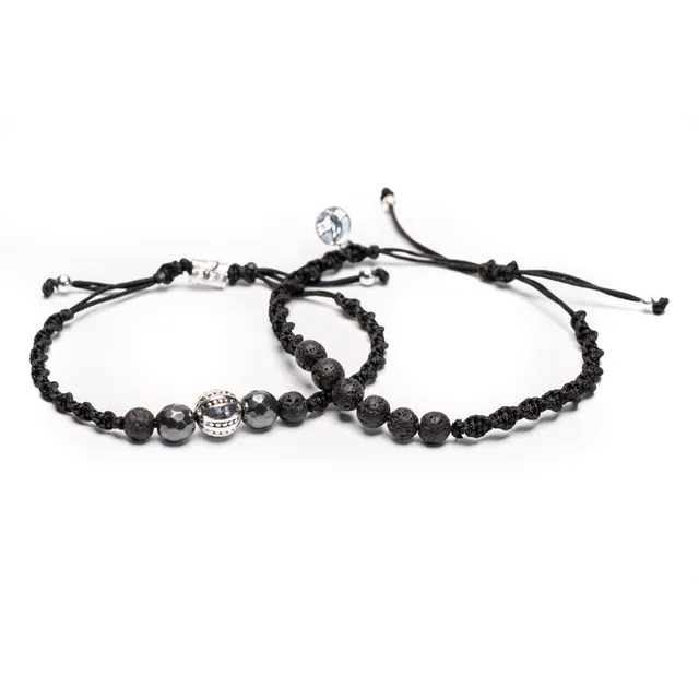 CrisFeather Aeson&Lava set brățări lavă reglabil