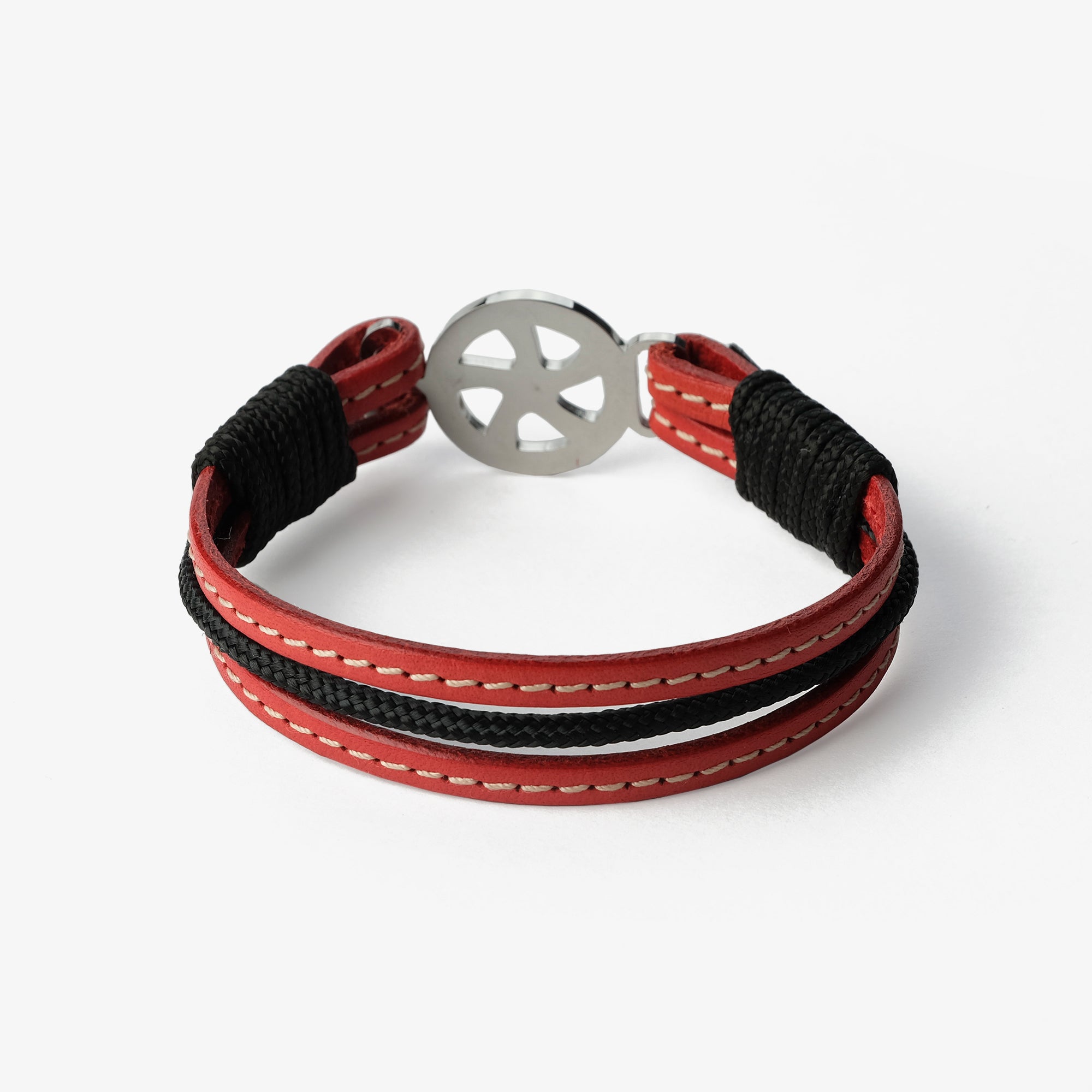 Old Skipper Crimson Tide bratara piele rosie timona
