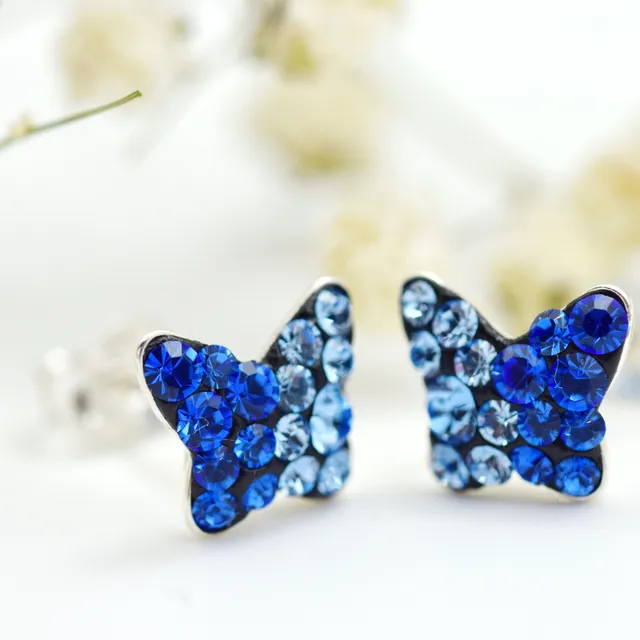 Margeluta.dincristal Mini Butterfly cercei fluturas argint 925