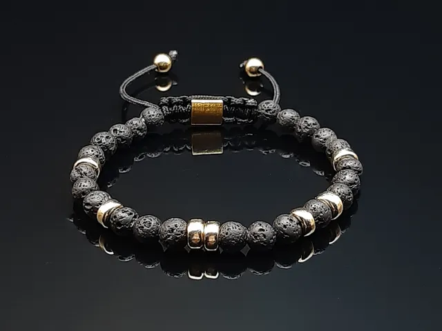 Dualstax Lava Aur brățară lavă 6mm placată aur