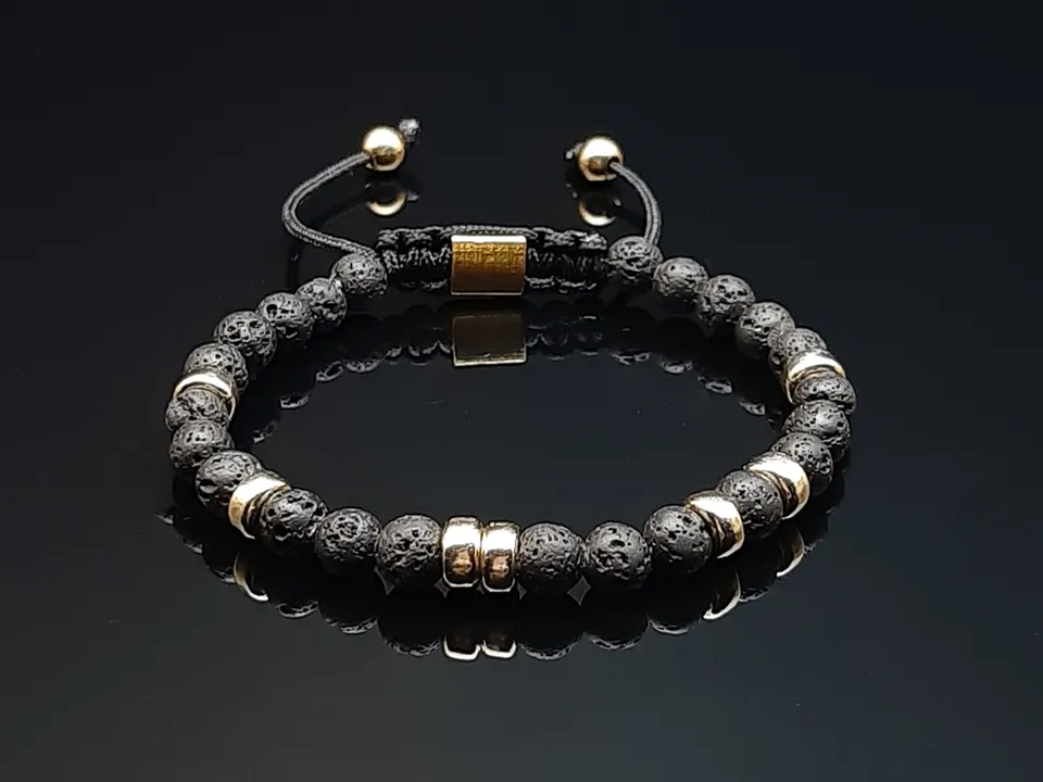 Dualstax Lava Aur brățară lavă 6mm placată aur