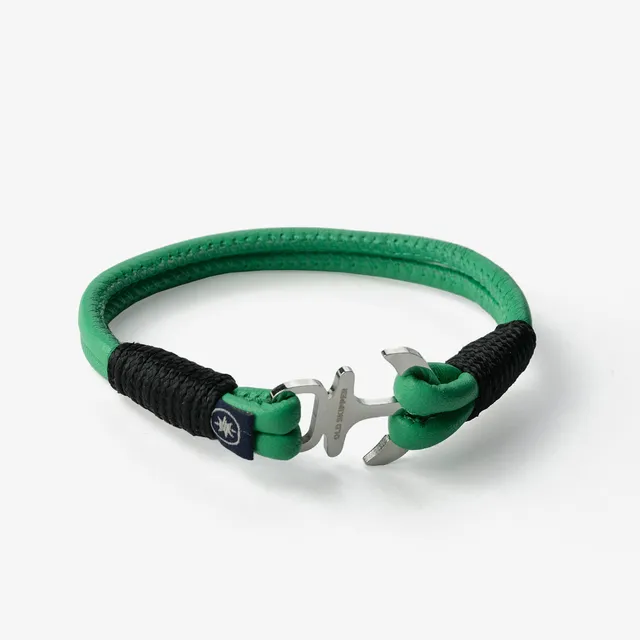 Old Skipper Seafarer Dream Anchor bratara nappa verde jad