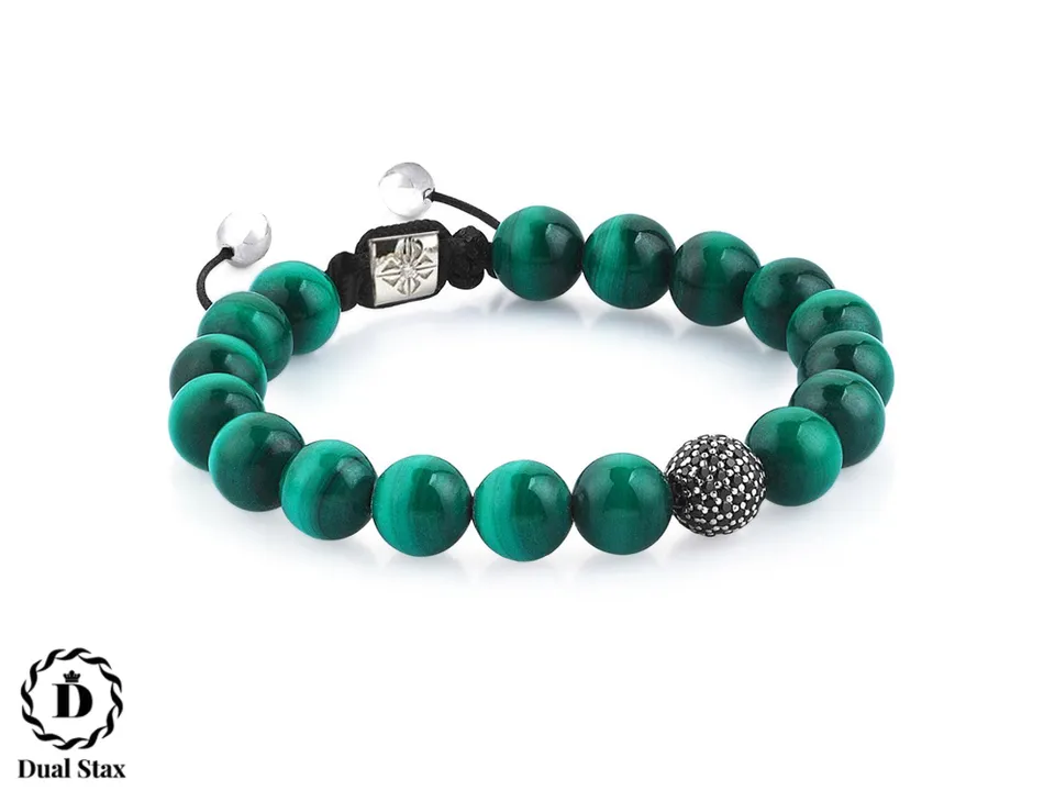 DualStax Malachit Natural bratara verde 6 mm