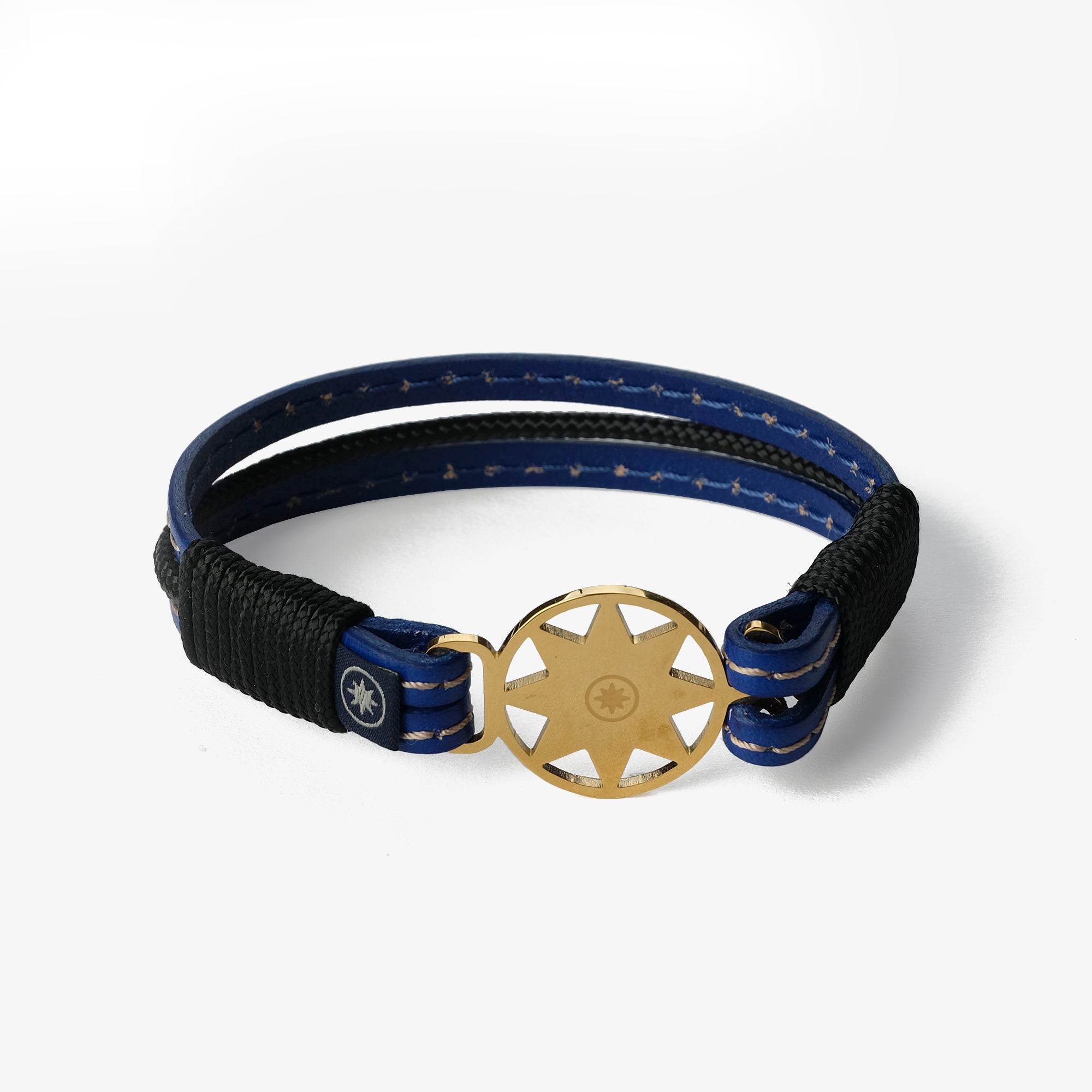 Old Skipper Azure Berry brățară piele elice aurie 18 cm