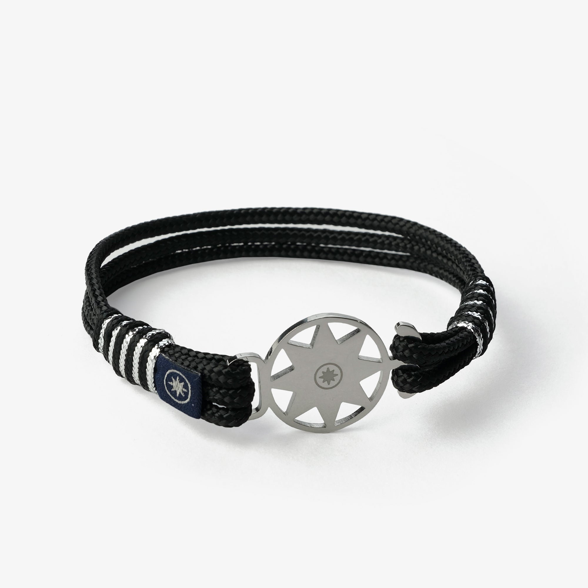 Old Skipper Midnight Cascade bratara snur negru-argintiu