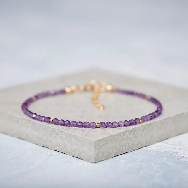 dualstax Ametist brățară damă 3mm aur 14K
