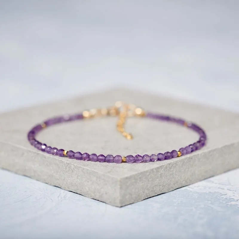 dualstax Ametist brățară damă 3mm aur 14K