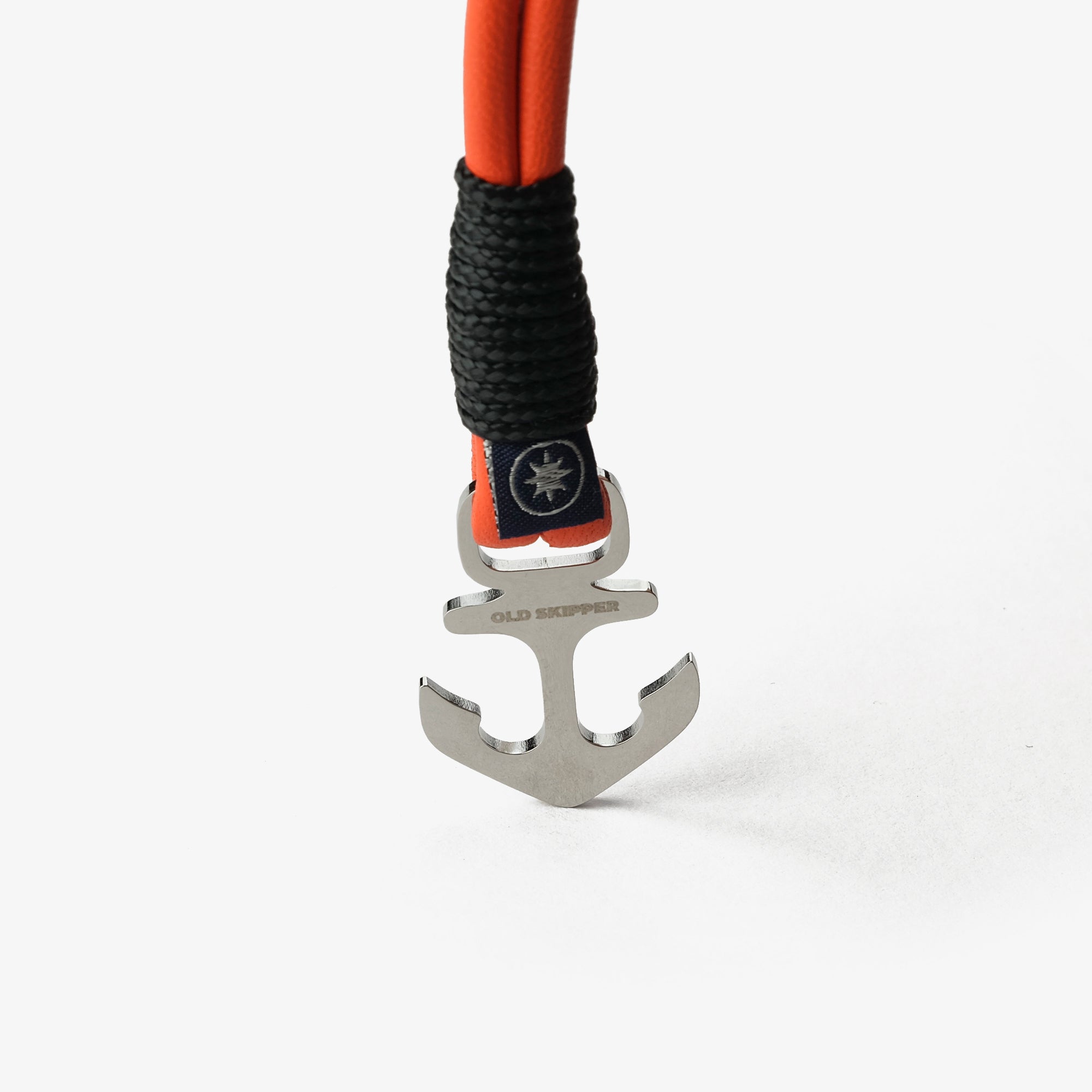 Brățară Old Skipper Sunburst Anchor piele portocalie 17cm