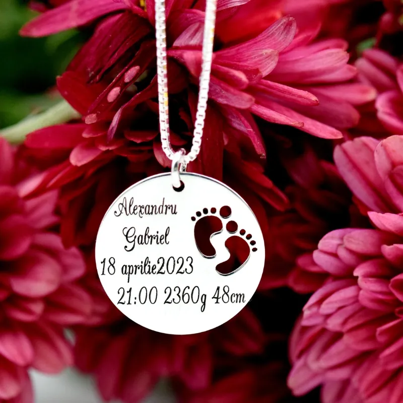 Margeluta.dincristal Talpite lantisor argint 925 personalizat bebe