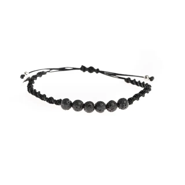 CrisFeather Black Lava brățară lavă neagră unisex