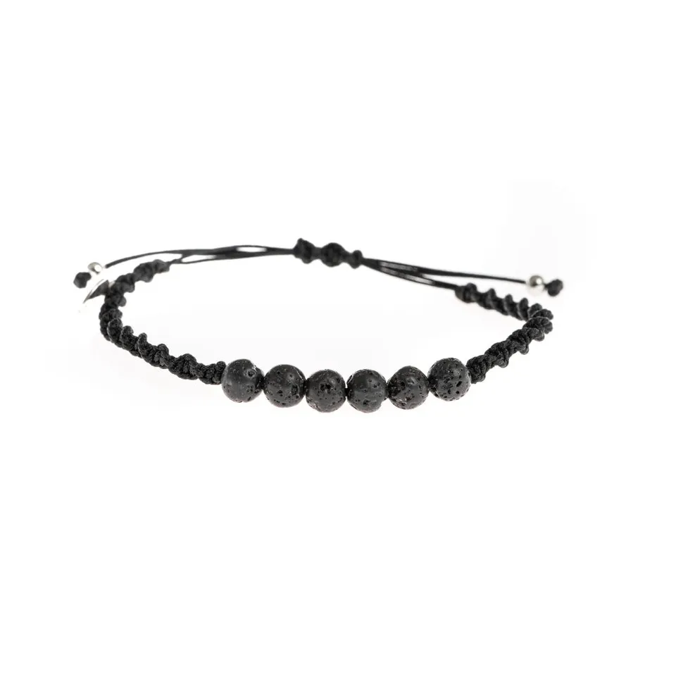 CrisFeather Black Lava brățară lavă neagră unisex