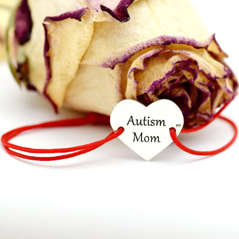 Margeluta.dincristal Autism Mom brățară argint inimioară
