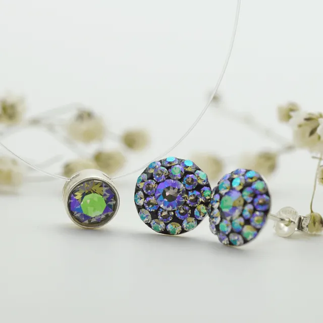 Margeluta.dincristal Paradise Shine set cercei lănțișor argint 925