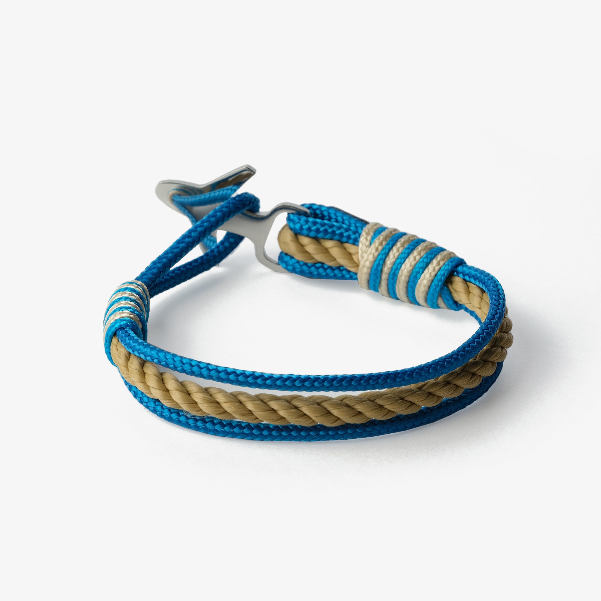 Old Skipper Ocean Breeze brățară șnur bleu-bej