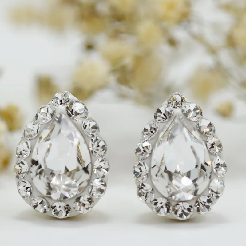 Margeluta.dincristal Picatura Crystal cercei surub argint 925