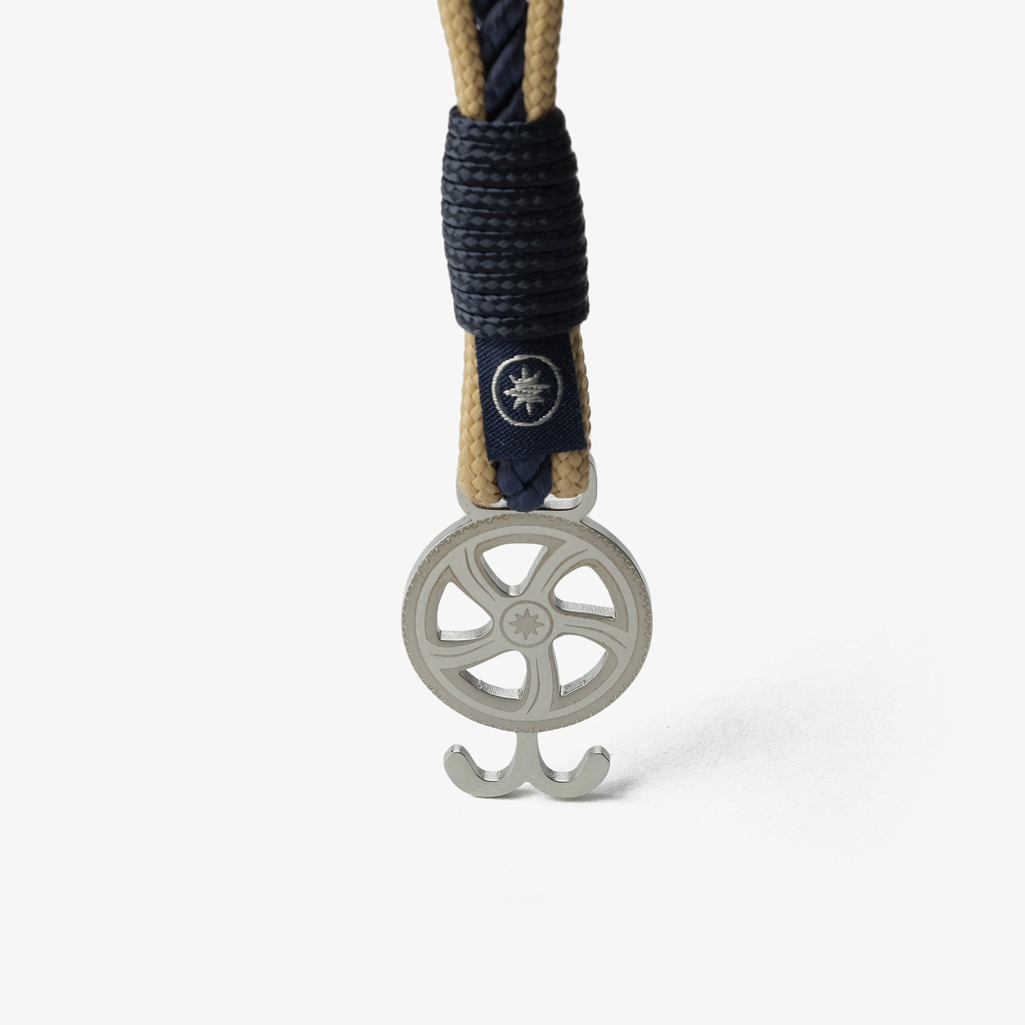 Old Skipper Maritime Elegance bratara snur ancora bej-bleu