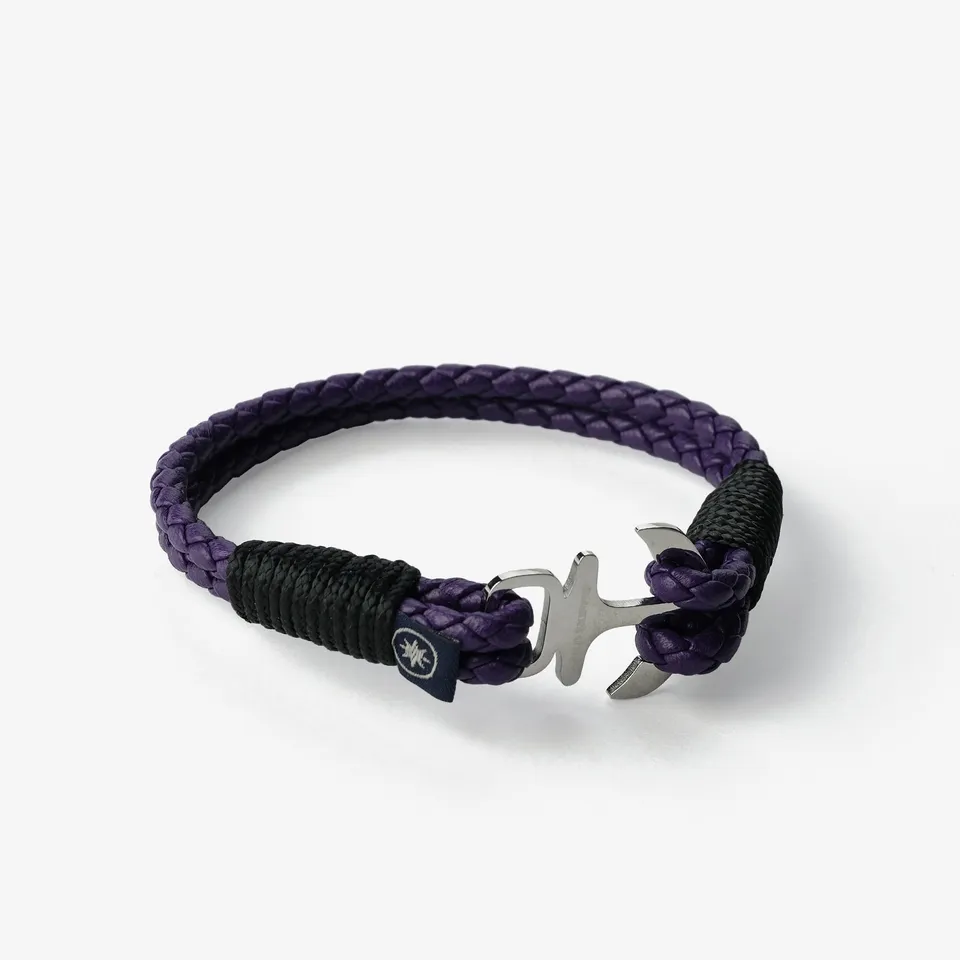 Old Skipper Twilight Voyage bratara ancora mov-negru