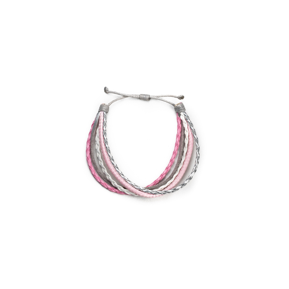 CrisFeather Icy Pink brățară piele roz alb damă