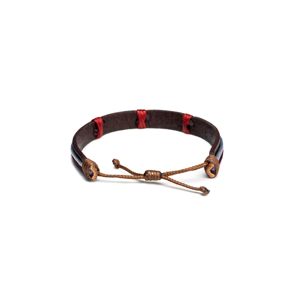 CrisFeather Cilix brățară piele maro cu vișiniu