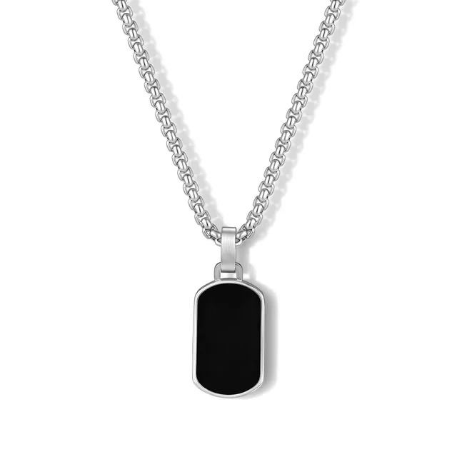 Frank 1967 Dog Tag colier otel pandantiv negru