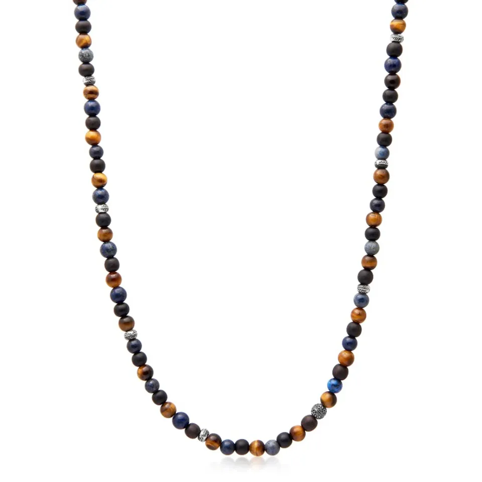 Dualstax 6mm colier barbati pietre tiger eye 50cm