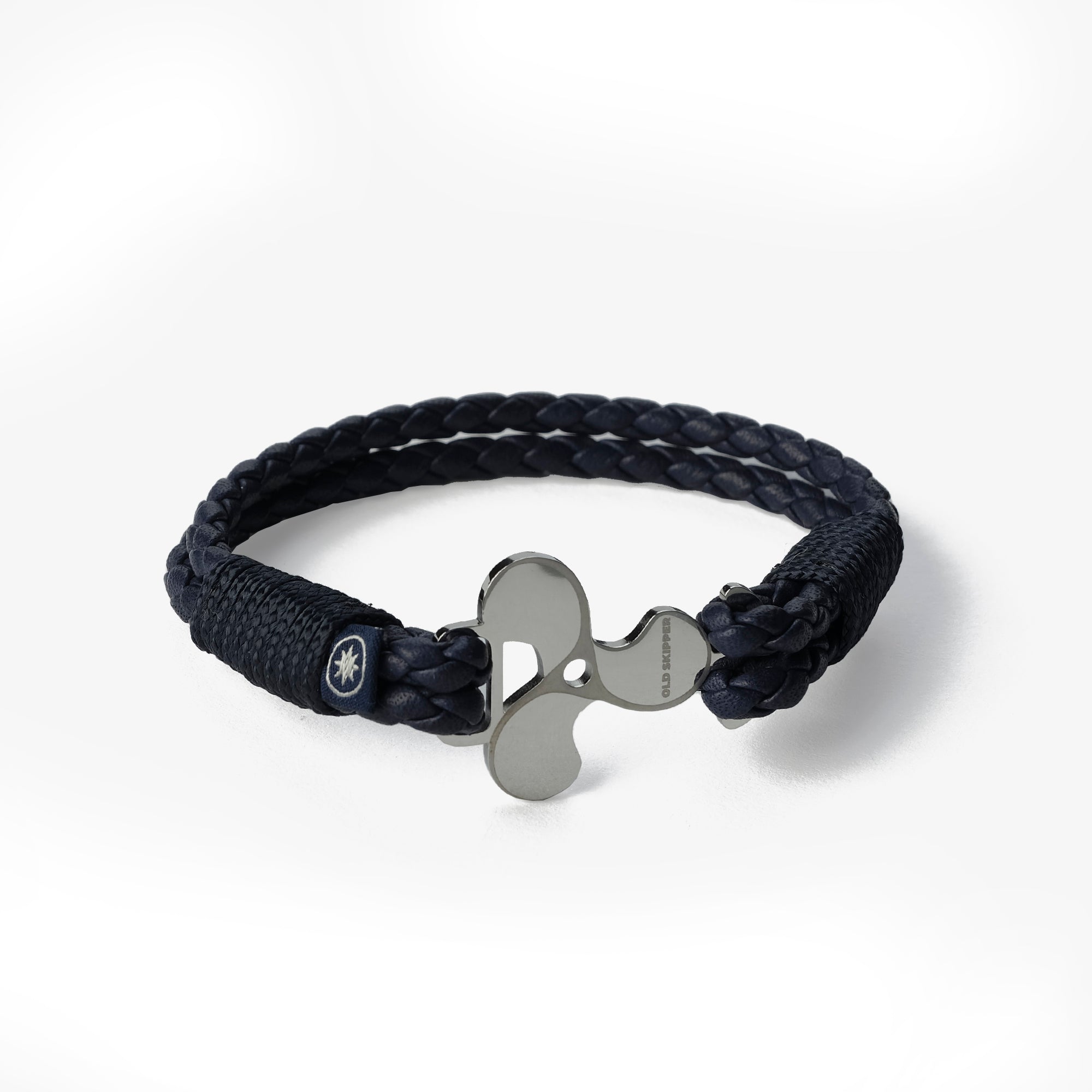 Old Skipper Black Pearl brățară piele împletită ancoră