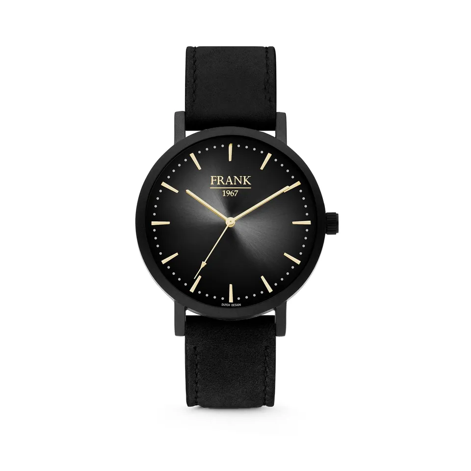 Frank 1967 Leather Watch ceas barbati negru piele