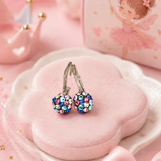 Margeluta.dincristal Mini Chaton Ball cercei fetițe argint