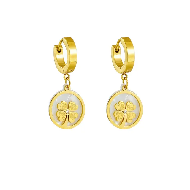 Rafini Fortune Clover cercei placat aur 18k