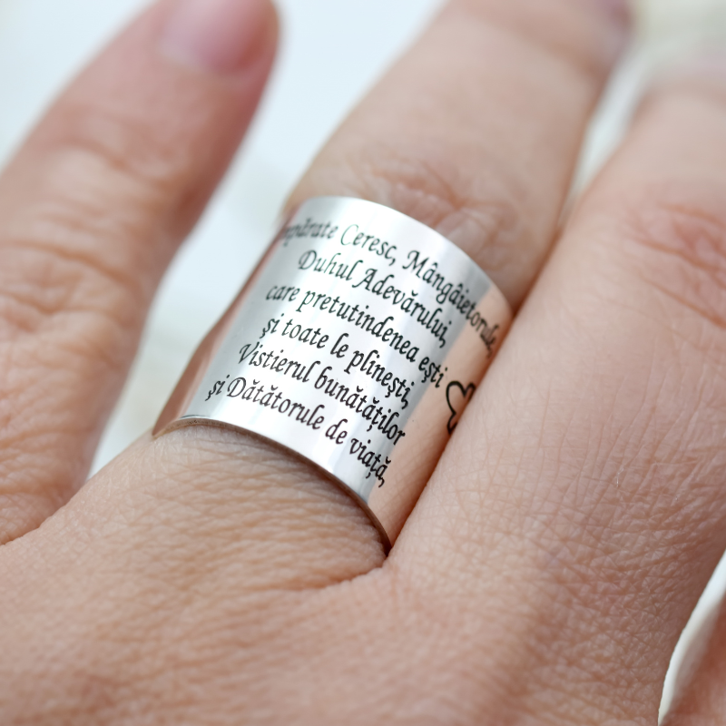 Margeluta.dincristal Împărate Ceresc inel reglabil argint personalizat
