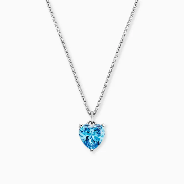 Engelsrufer Shiny Herz colier argint zirconia albastru