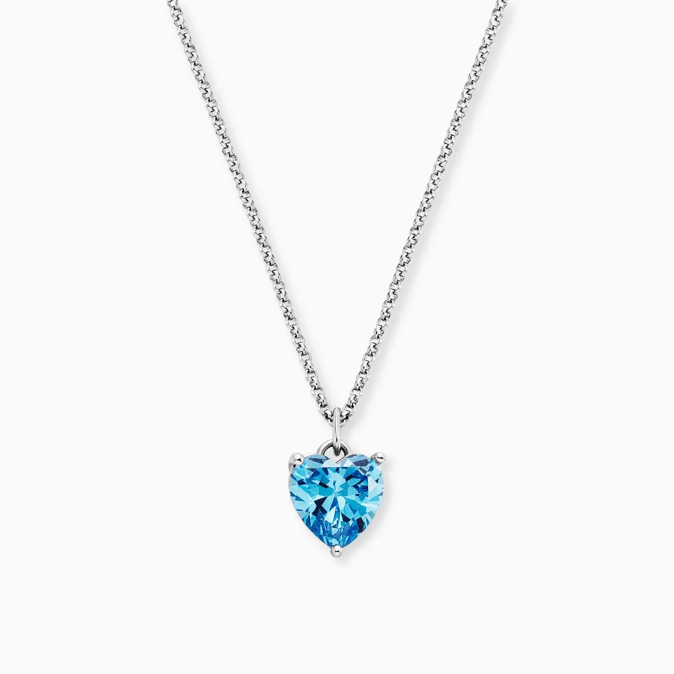Engelsrufer Shiny Herz colier argint zirconia albastru