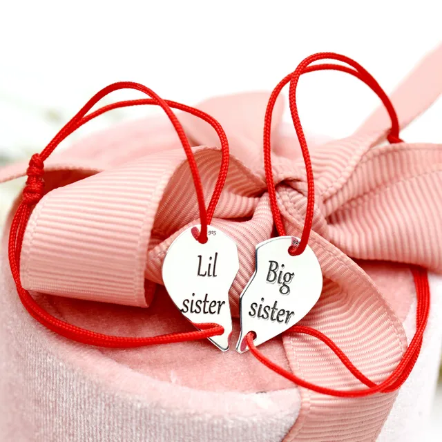 Mărgeluța Lil Big Sister set brățări argint inimi