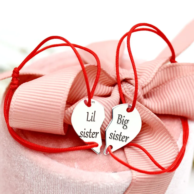 Mărgeluța Lil Big Sister set brățări argint inimi