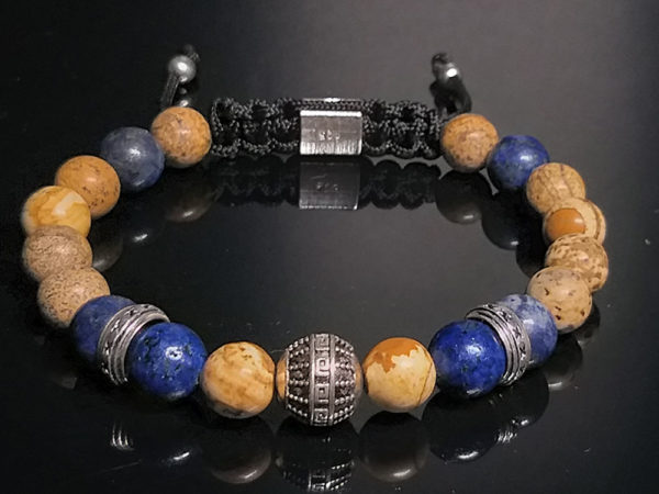 dualstax Picture Jasper brățară argint 925 reglabilă