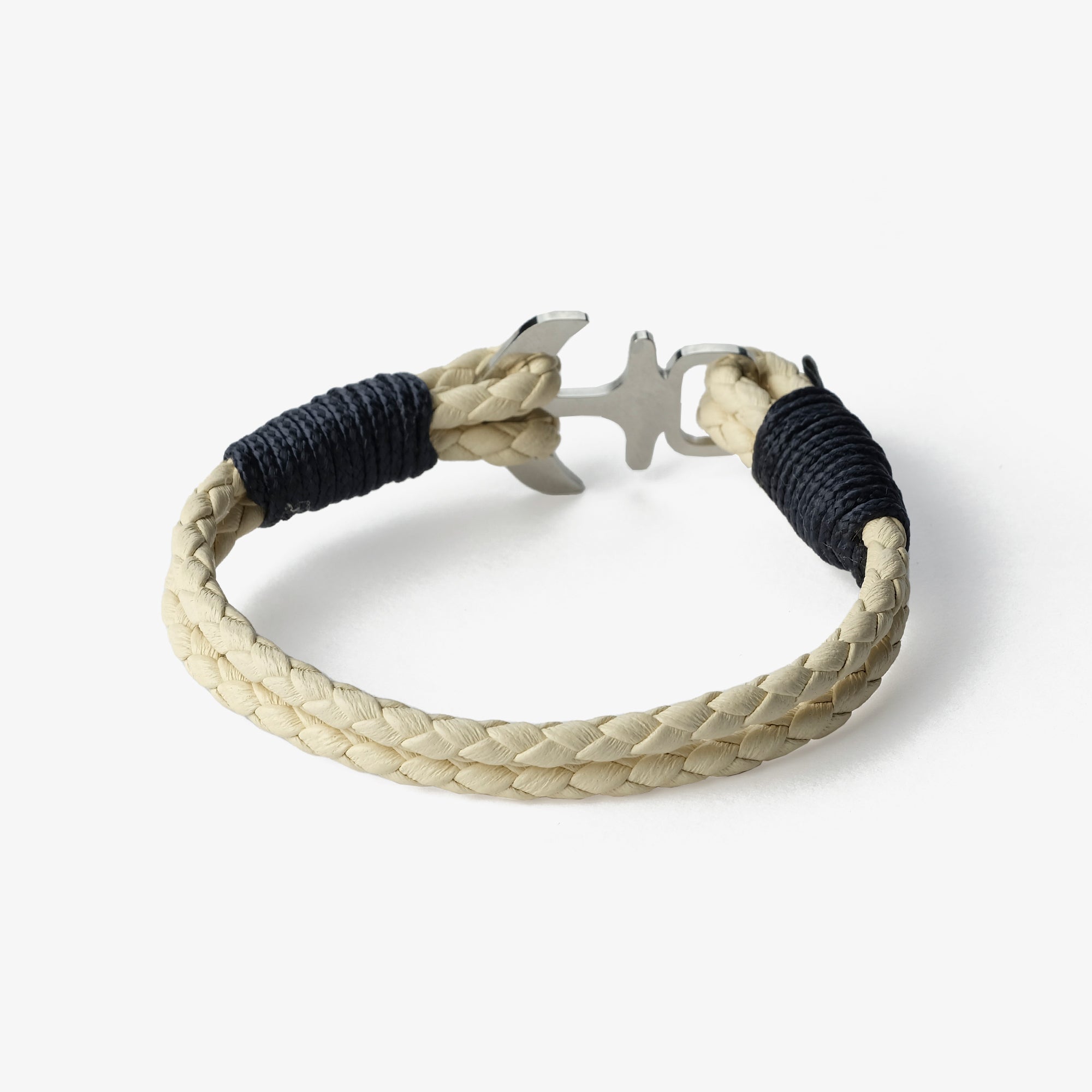 Old Skipper Sea Spray brățară piele împletită ancoră 18cm