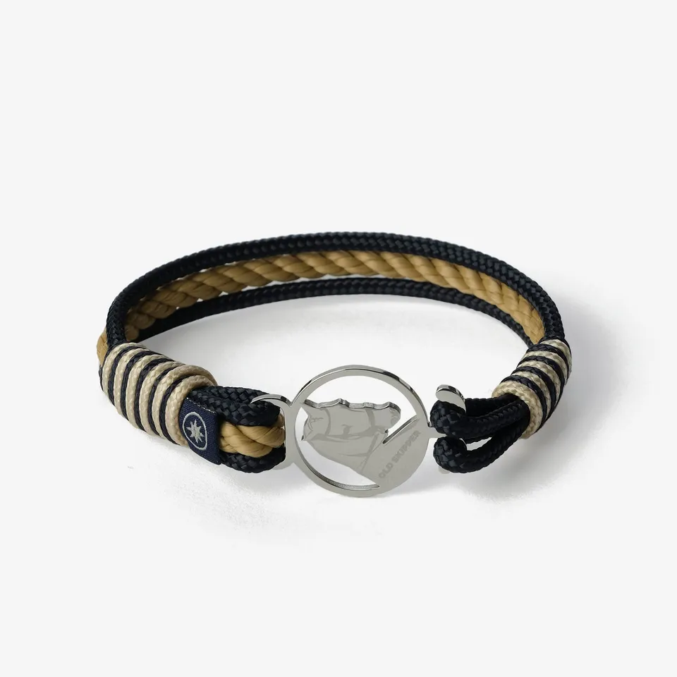 Old Skipper Navy Horse brățară șnur bleumarin-bej