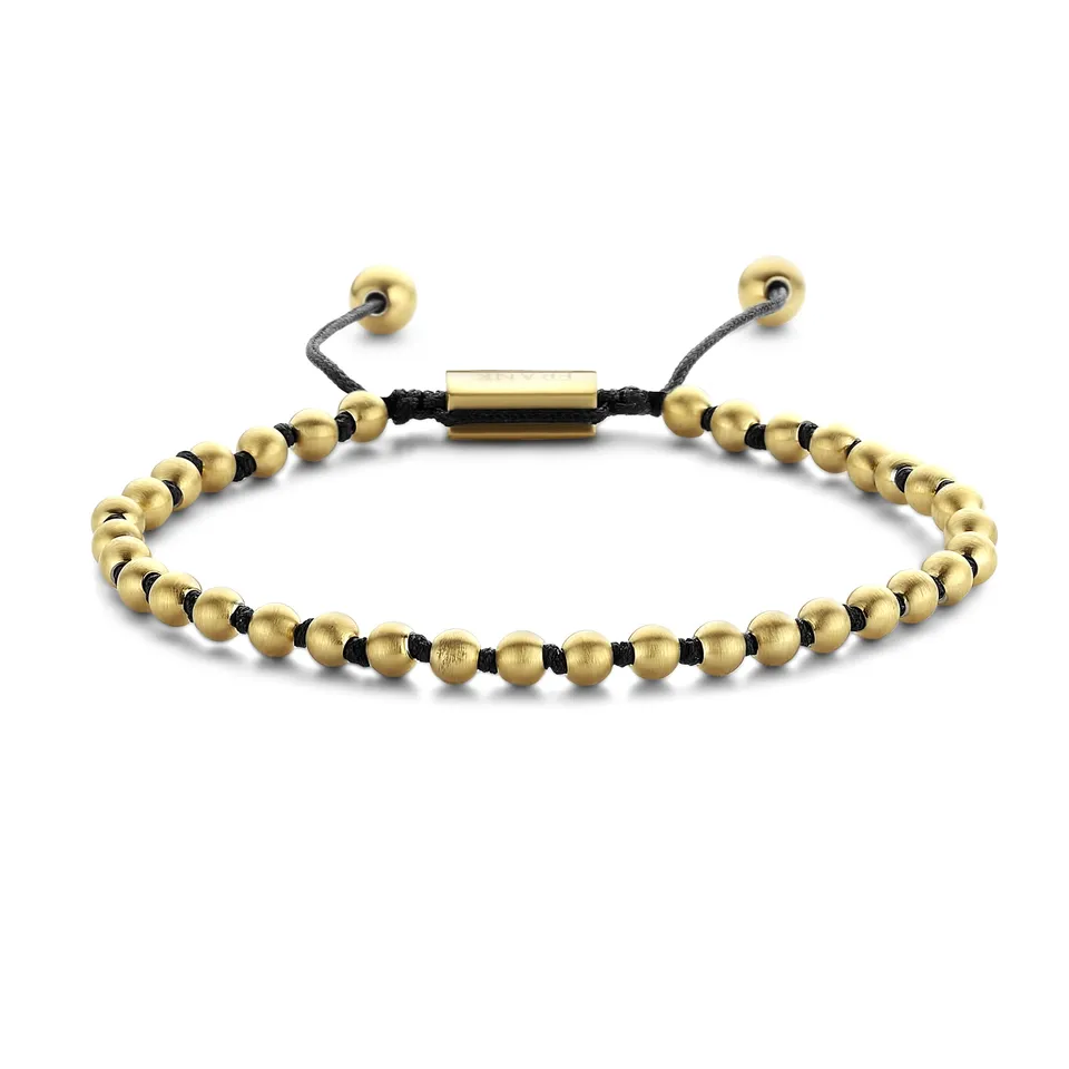 Frank 1967 Matte Steel Bead Cord brățară aurie oțel mat