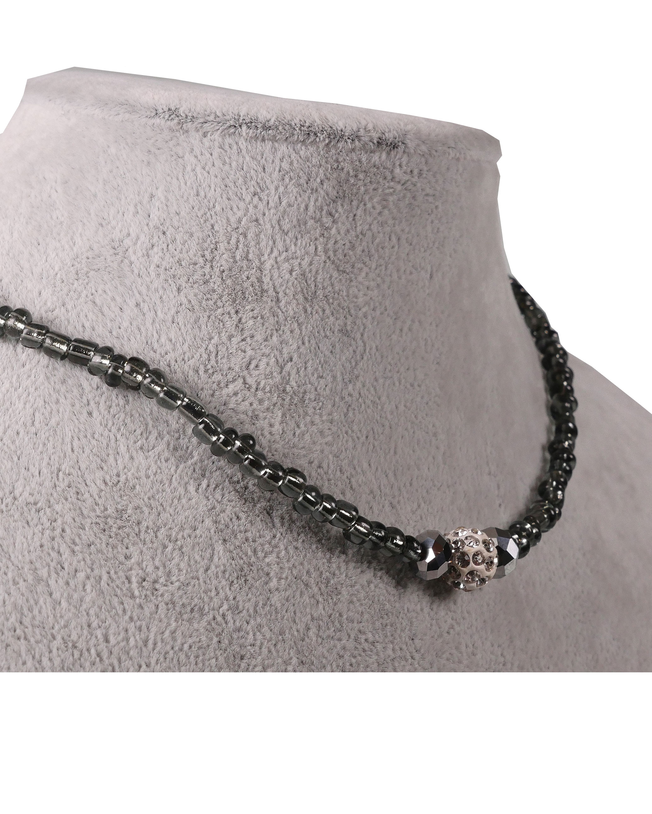CrisFeather Accesorii Cinderella choker margele alb
