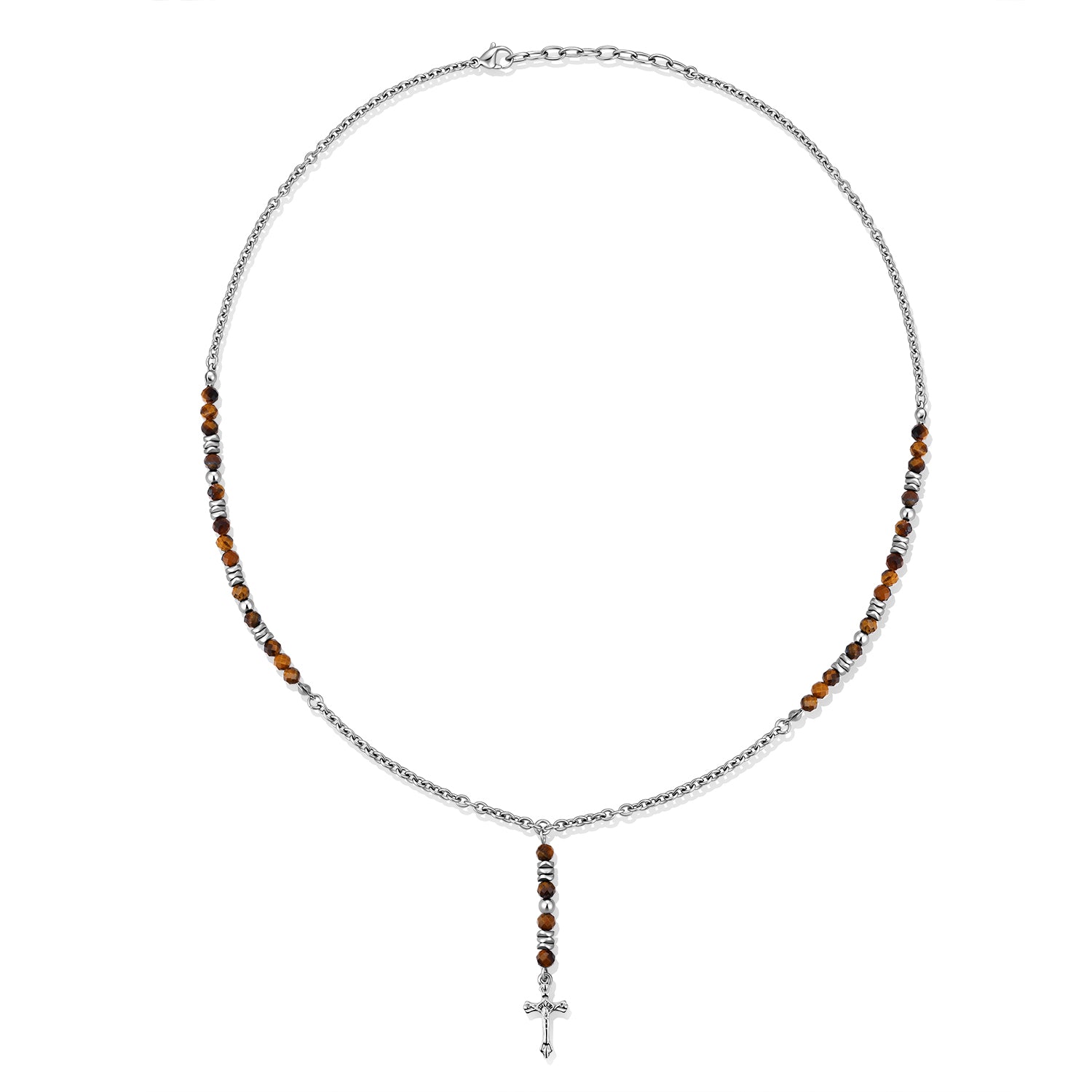 Frank 1967 Cross colier cruce agat negru pietre