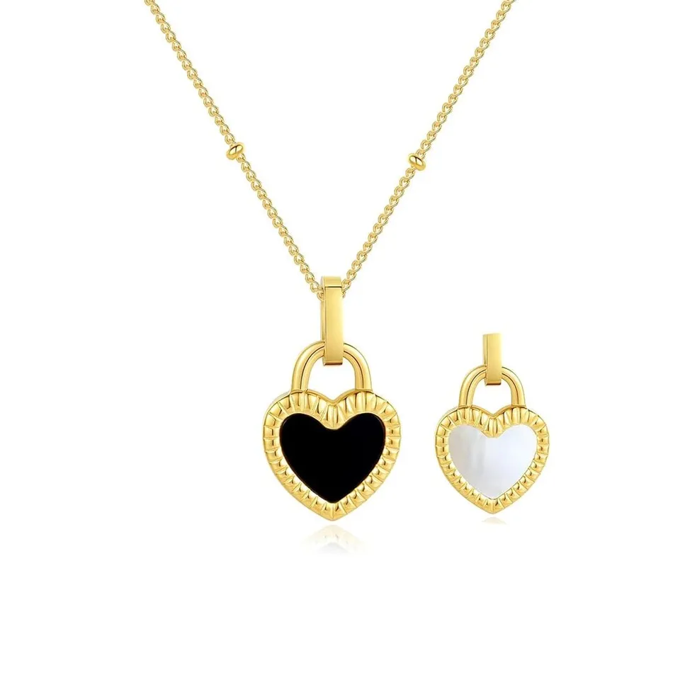 Rafini Heart Charm lantisor placat aur 18K reglabil