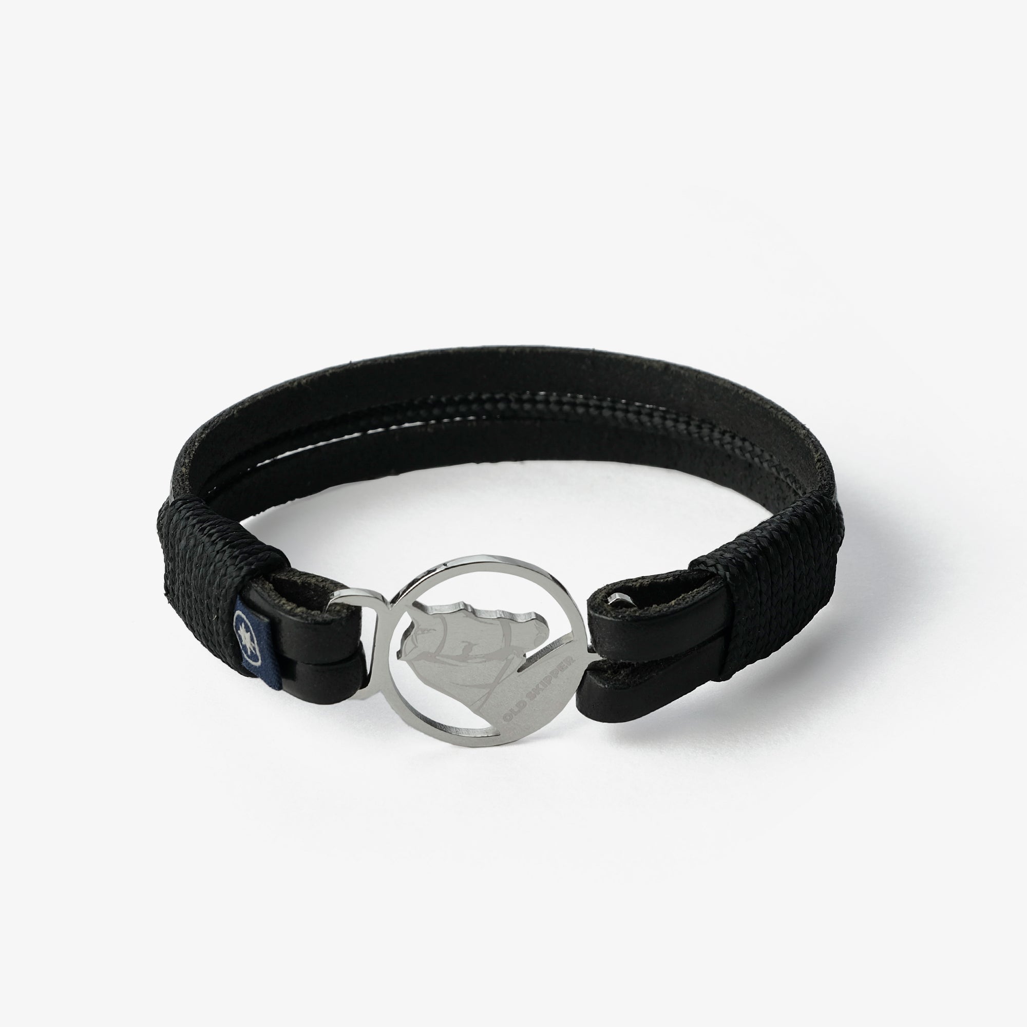 Old Skipper Jack Tar bratara piele neagra ancora