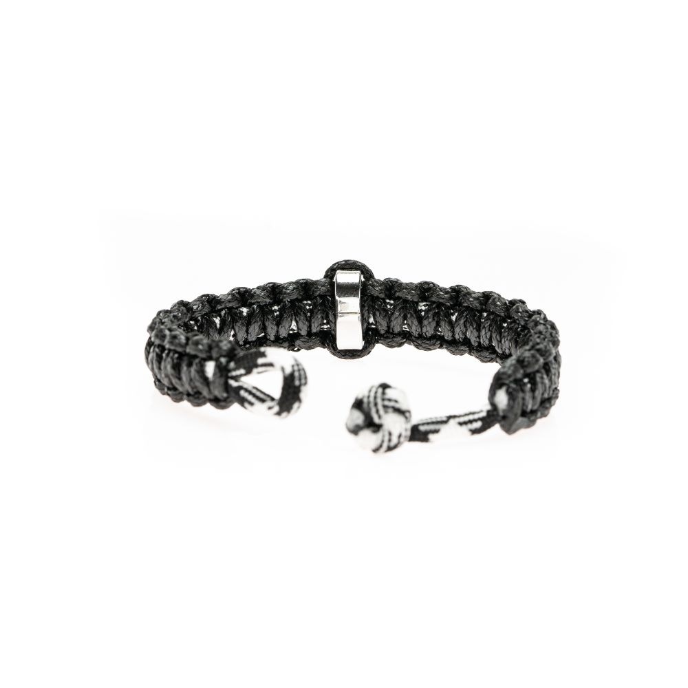 CrisFeather Black Knot brățară paracord negru-alb