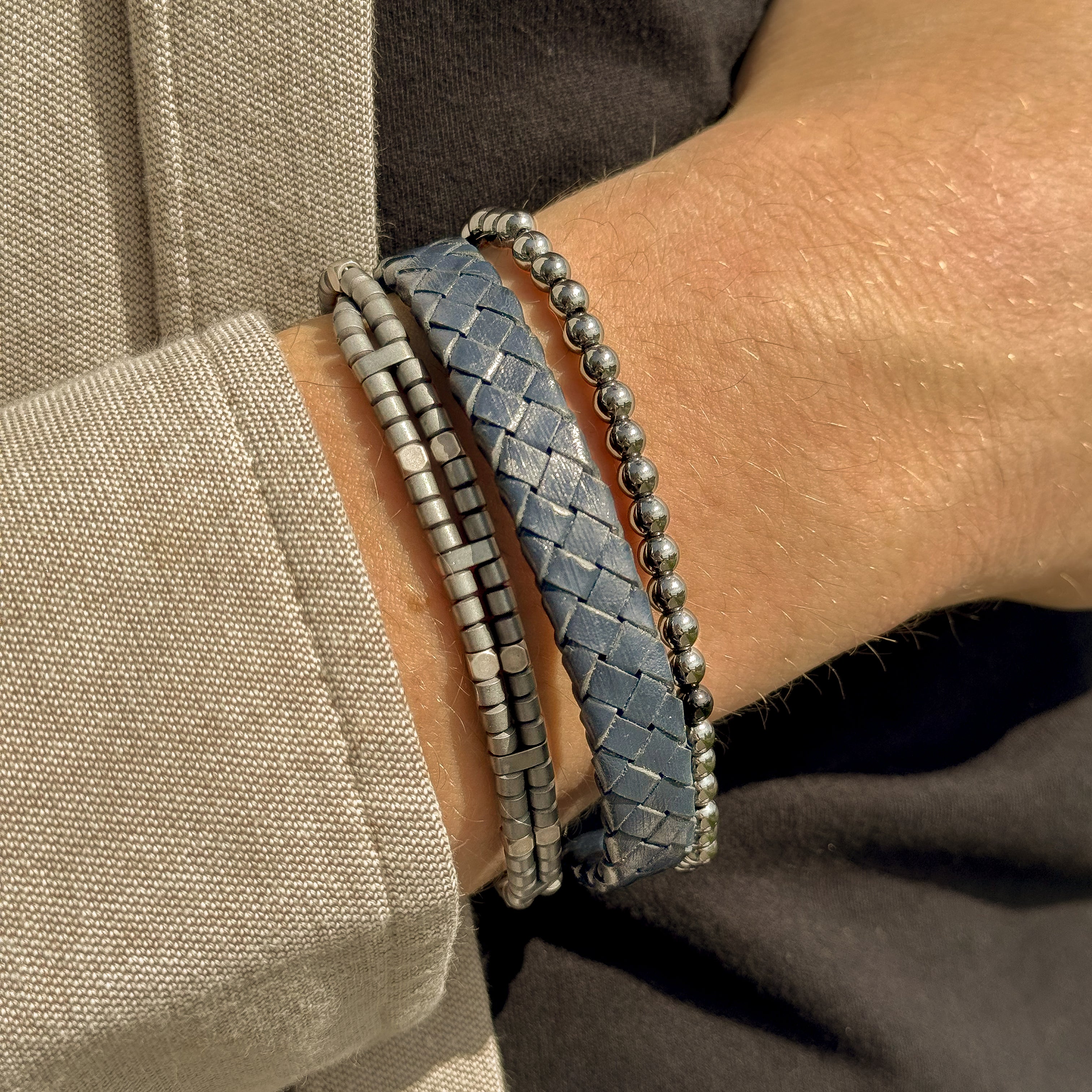 Frank 1967 Steel Hematite bratara margele neagra
