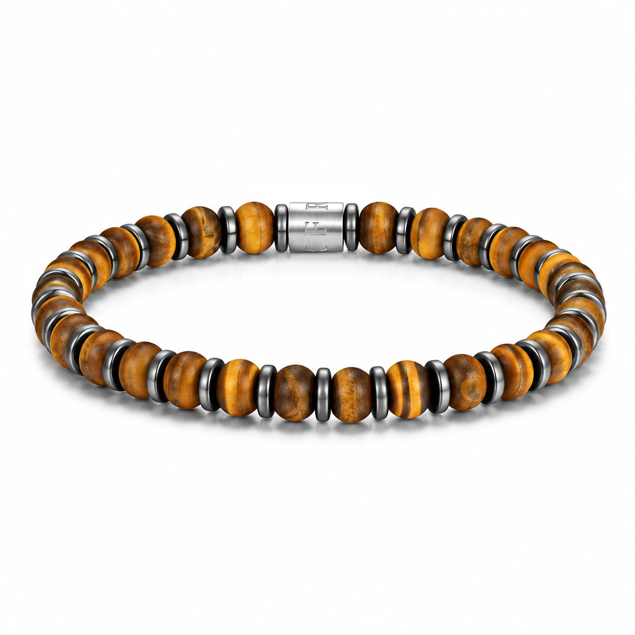 Frank 1967 Natural Stone Disc bratara barbati agat negru