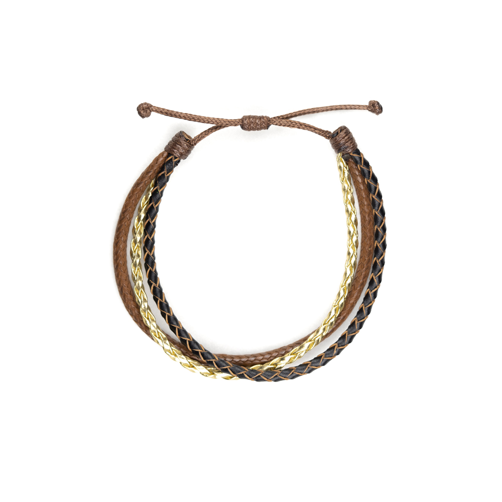CrisFeather Snake brățară piele maro auriu