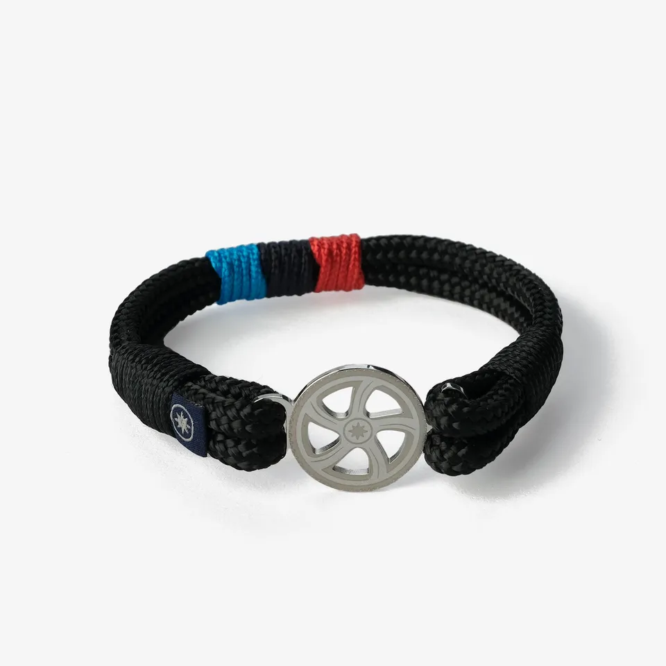 Old Skipper Midnight Marine brățară funie negru anc fundă